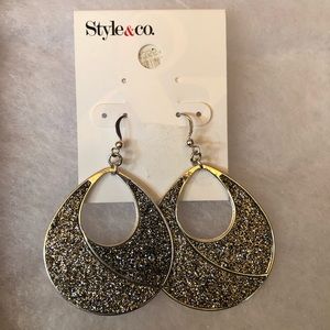 Silver glitter earrings
